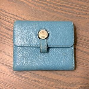 HERMES Paris Vintage Tri-Fold Wallet Blue & Silver Hardware